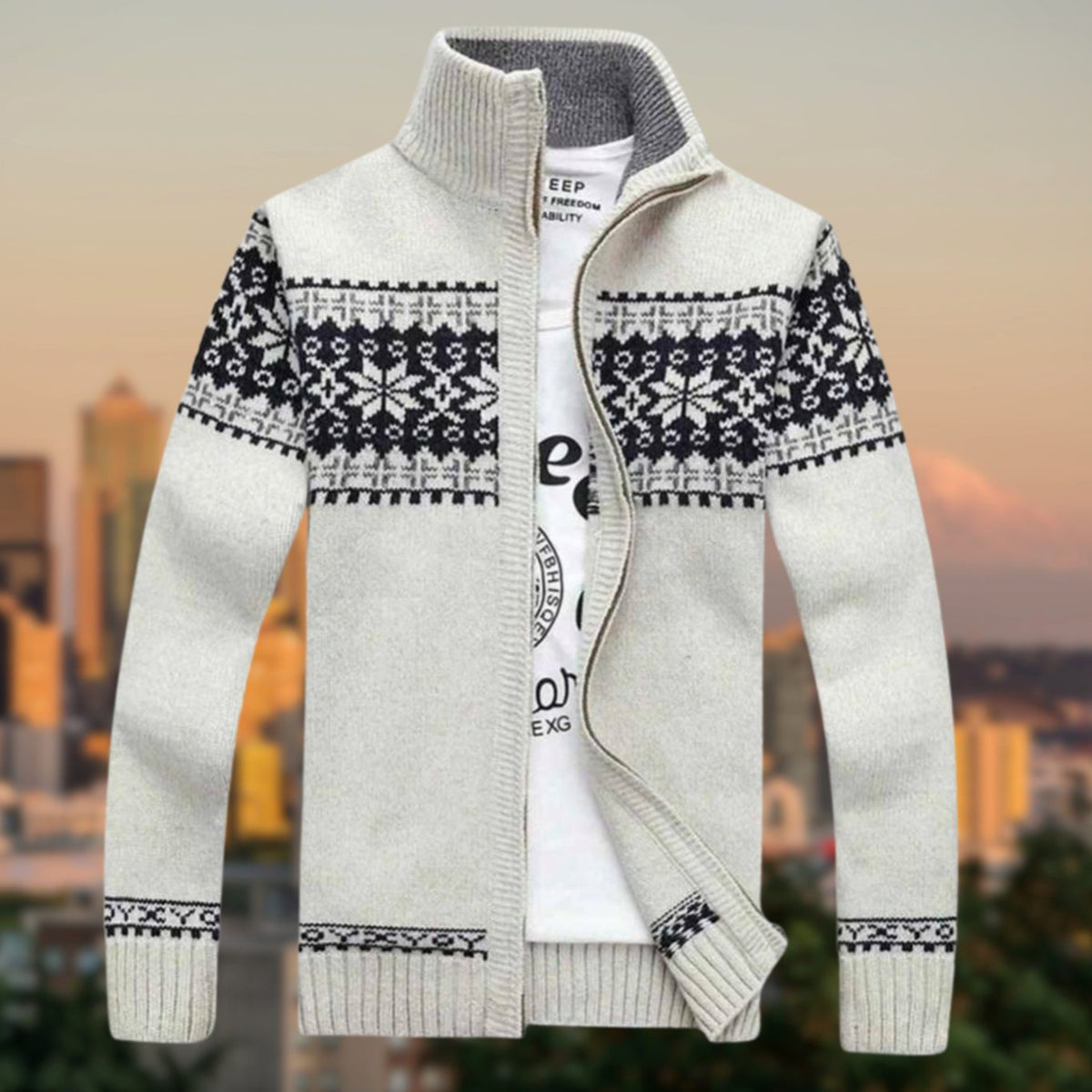 Joseph | Herenvest met Fair Isle-patroon en fleecevoering