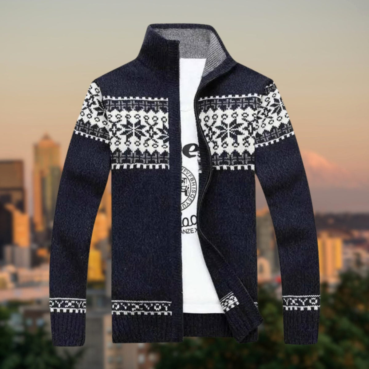 Joseph | Herenvest met Fair Isle-patroon en fleecevoering
