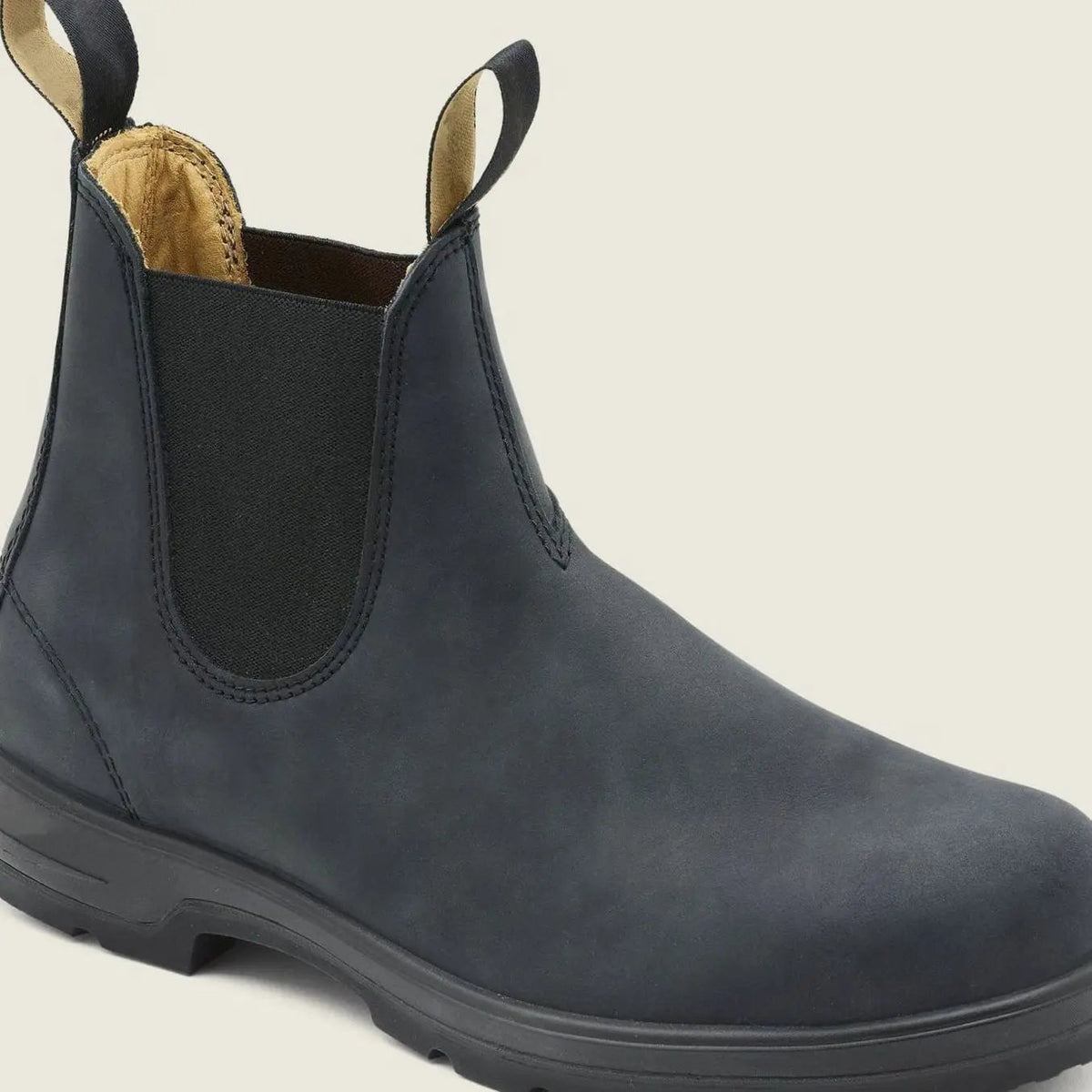 Leren heren-Chelsea boots met grove zool