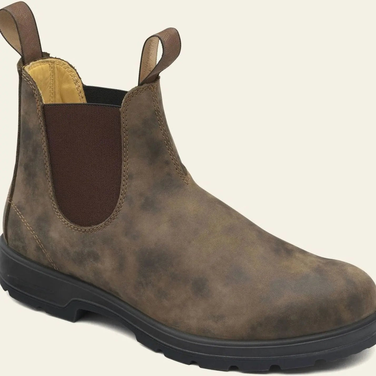 Leren heren-Chelsea boots met grove zool