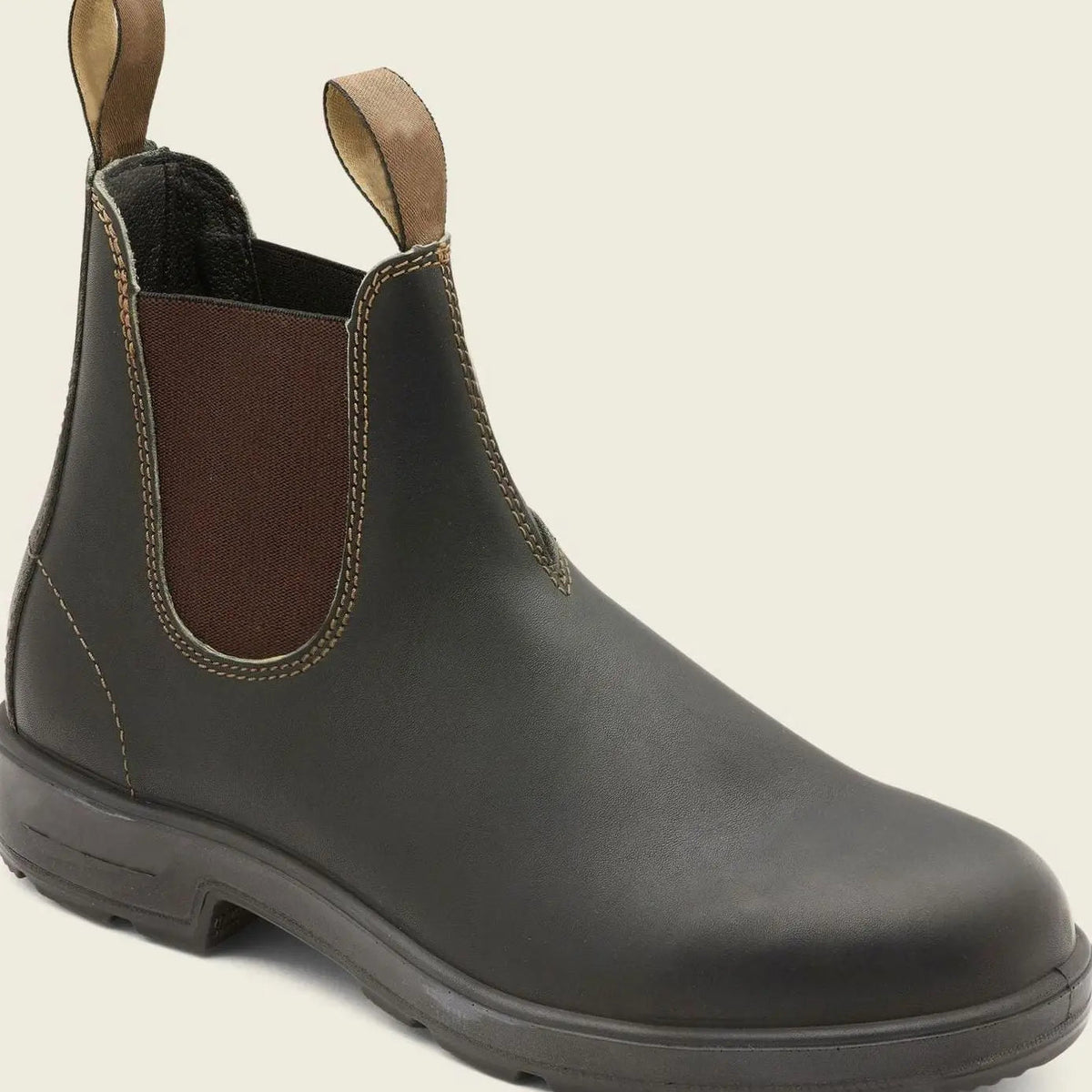 Leren heren-Chelsea boots met grove zool