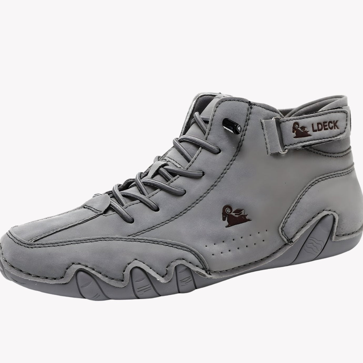 Leren herenbarefootsneakers met veters en flexibele zool