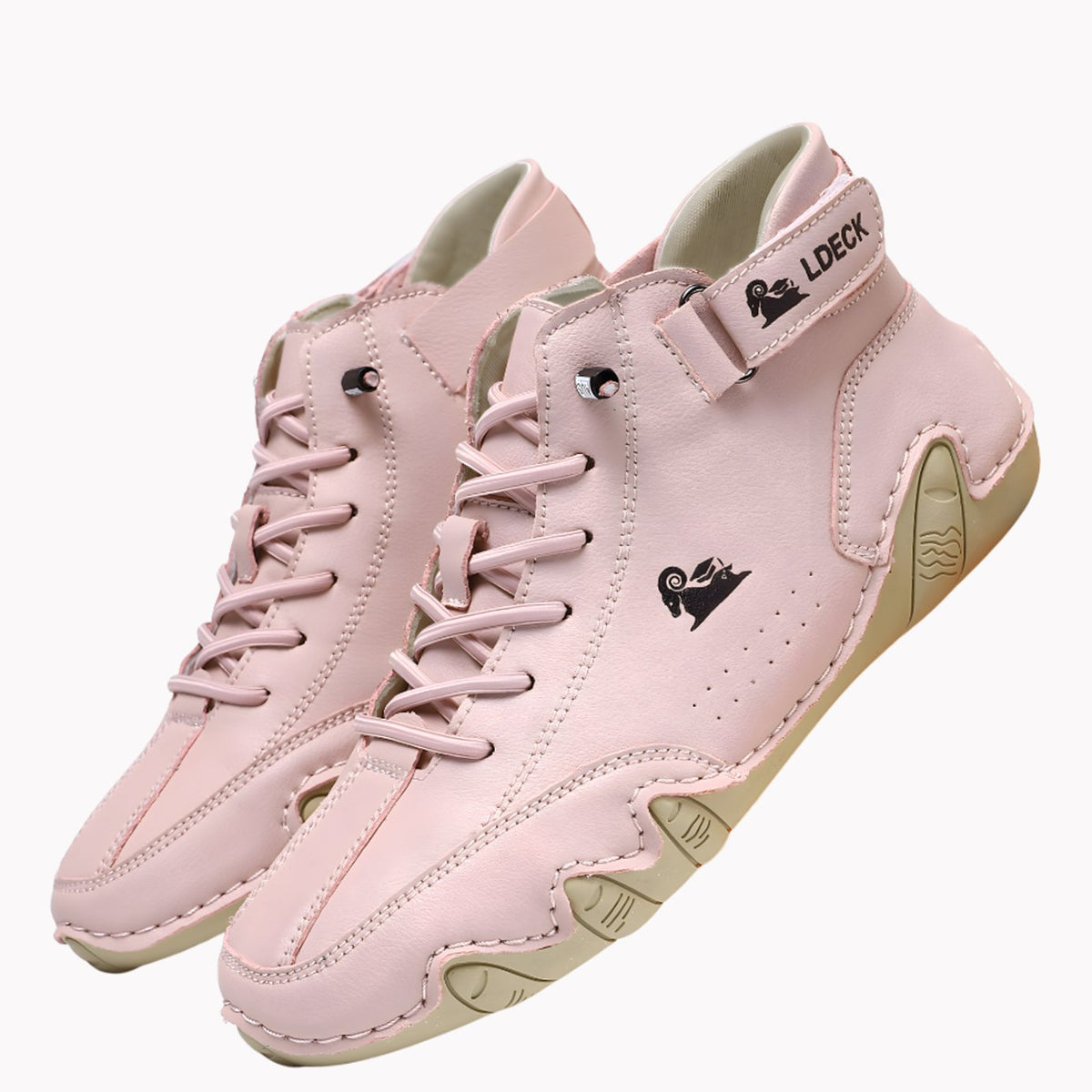 Leren herenbarefootsneakers met veters en flexibele zool