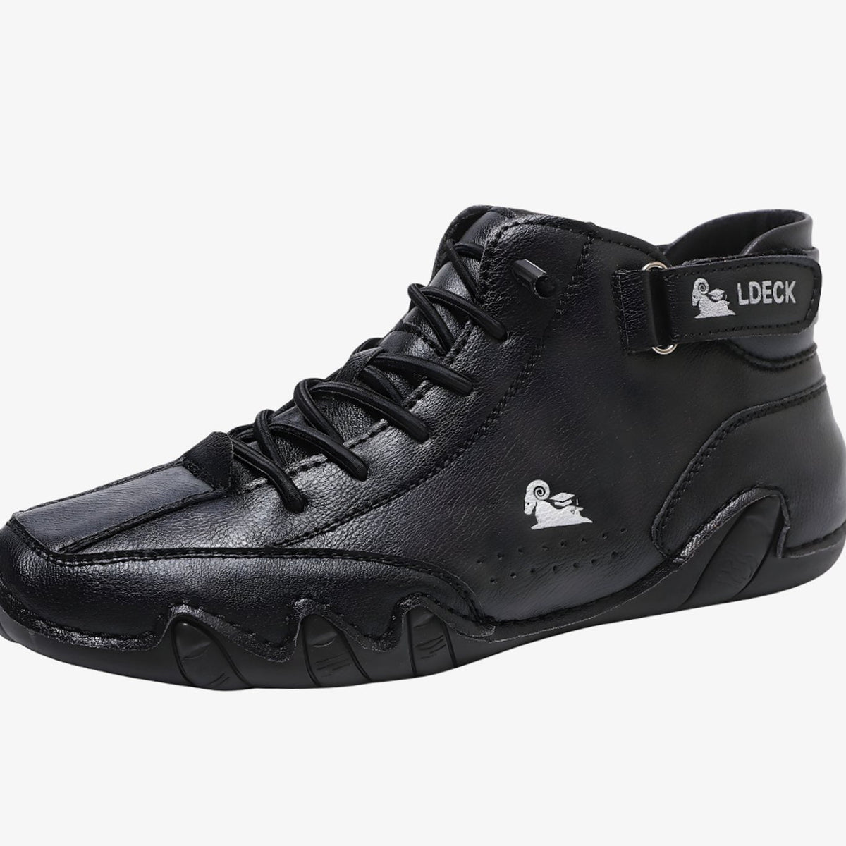 Leren herenbarefootsneakers met veters en flexibele zool