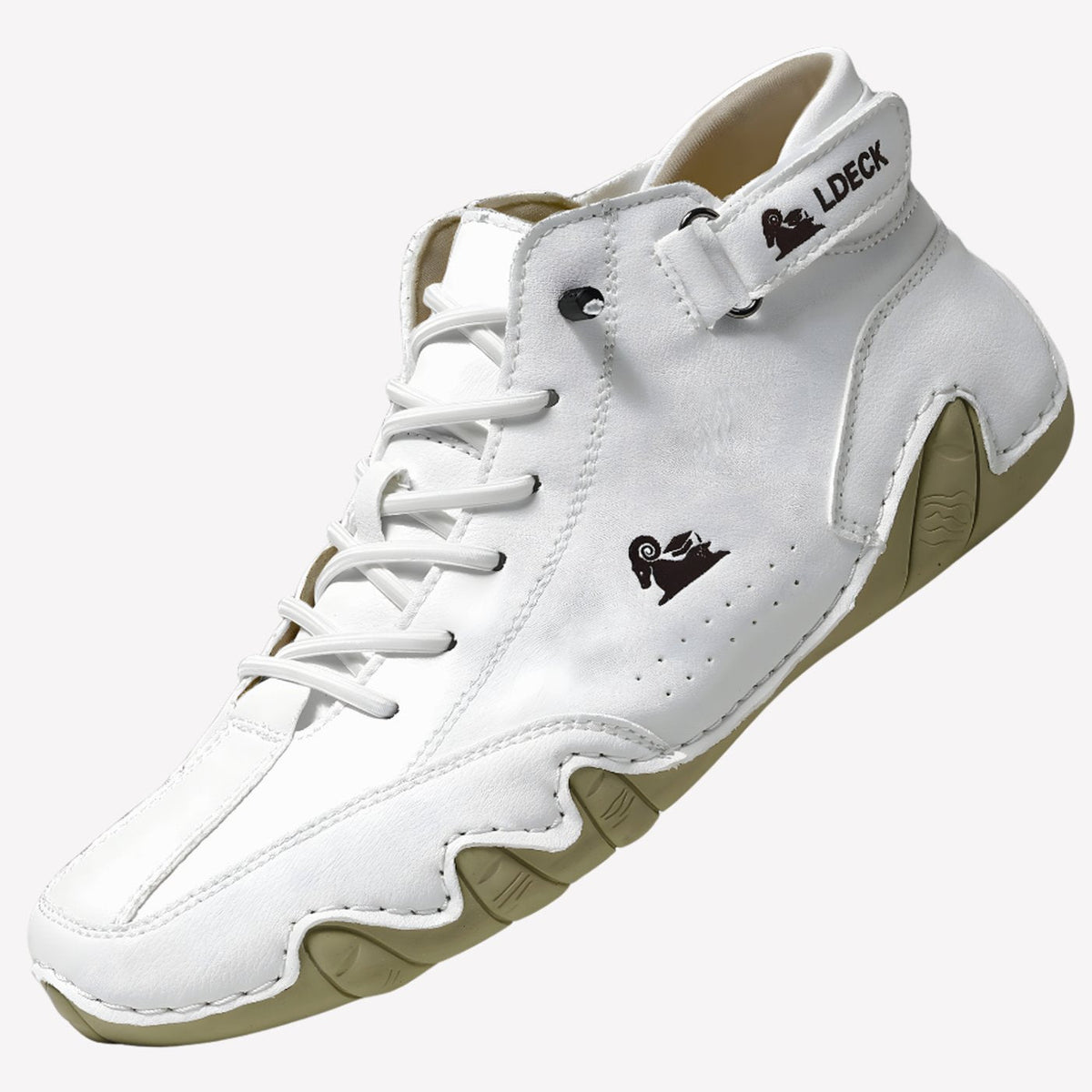 Leren herenbarefootsneakers met veters en flexibele zool