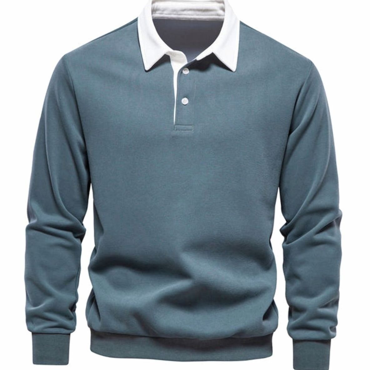 Gary | Gebreide herenpullover met polokraag en ribboorden