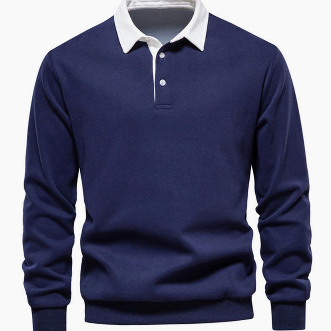 Gary | Gebreide herenpullover met polokraag en ribboorden