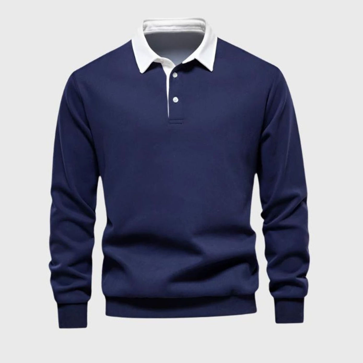 Gary | Gebreide herenpullover met polokraag en ribboorden