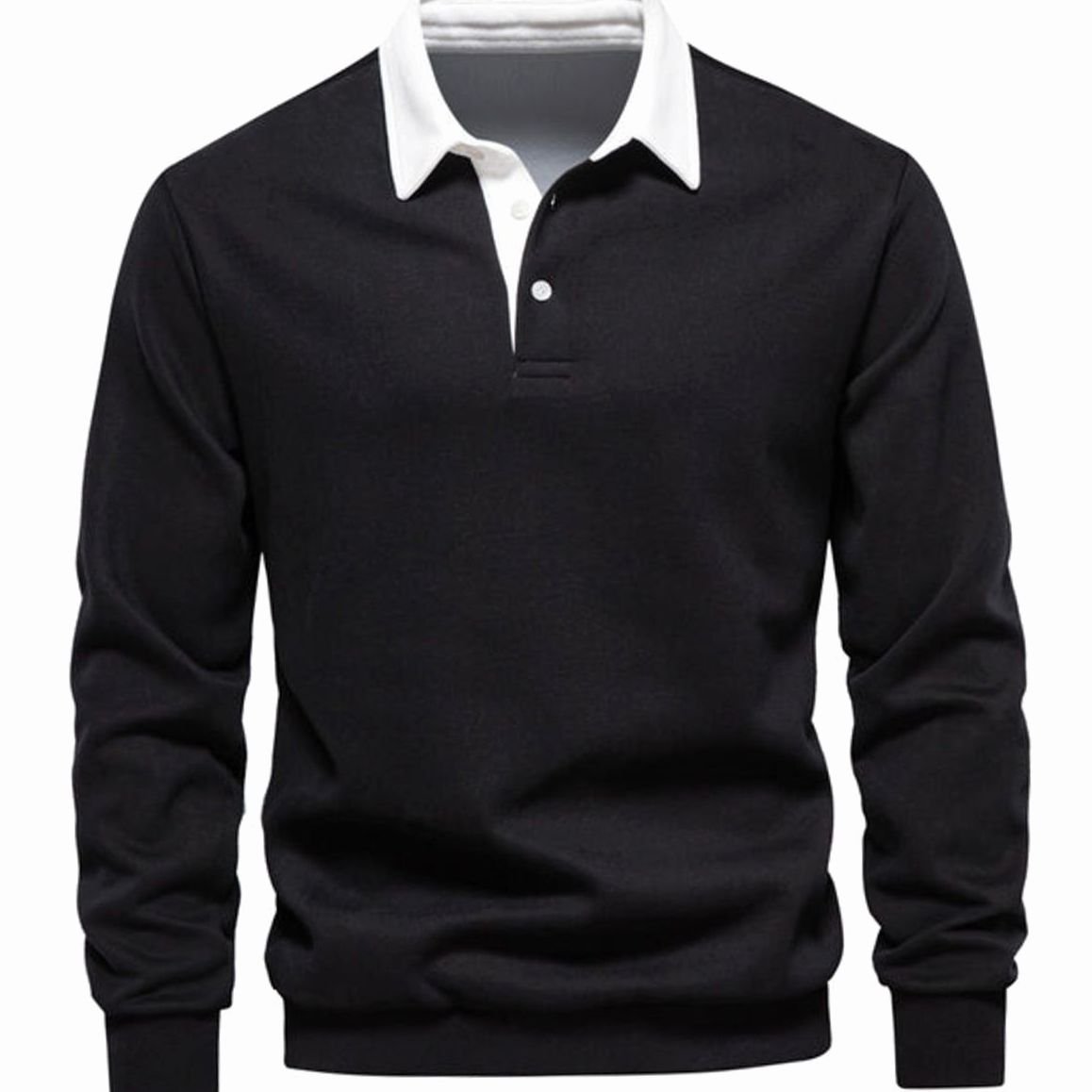 Gary | Gebreide herenpullover met polokraag en ribboorden