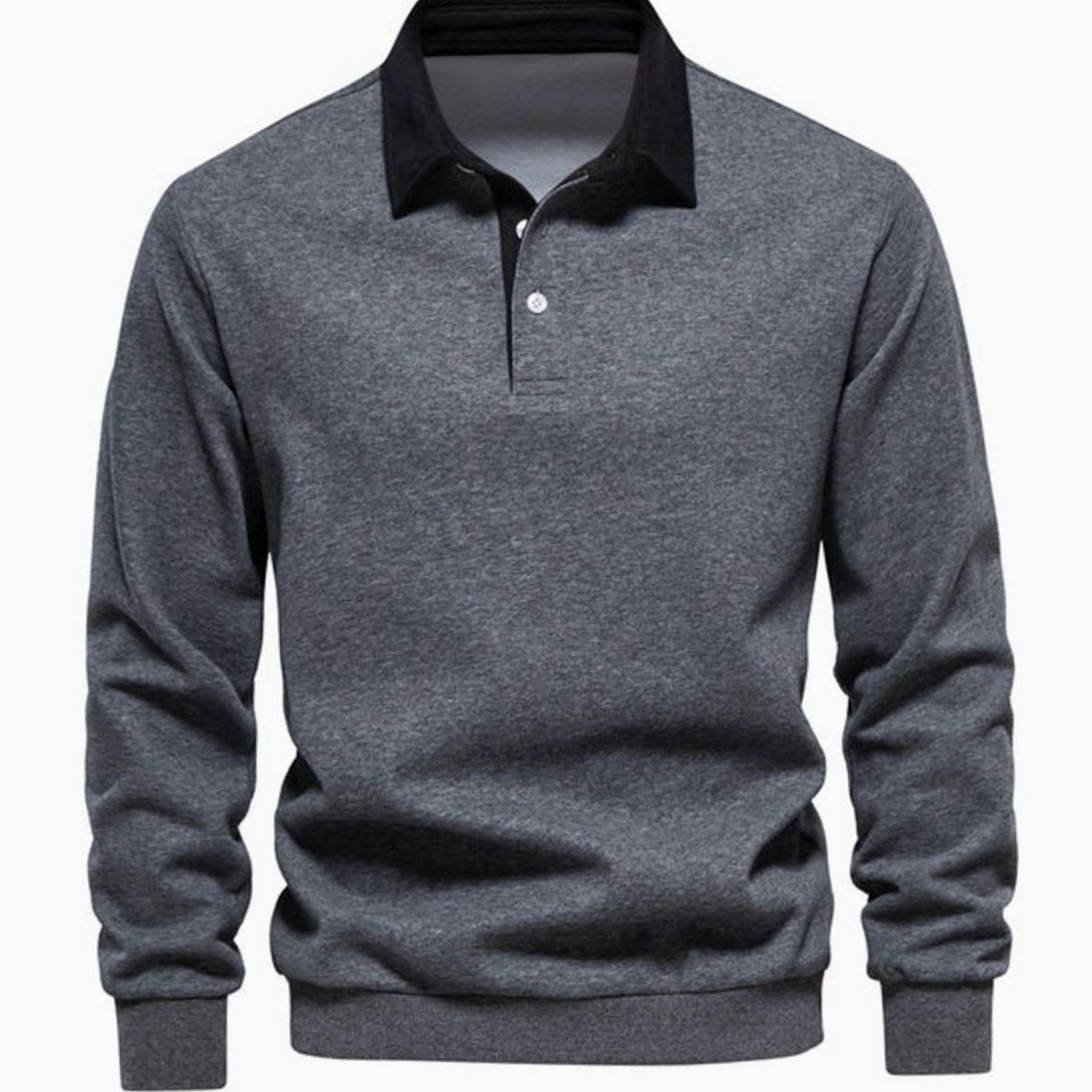 Gary | Gebreide herenpullover met polokraag en ribboorden