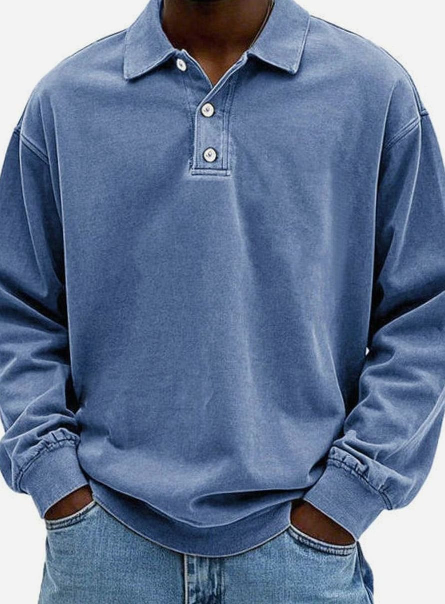 Mervyn | Herenpolosweatshirt met lange mouwen