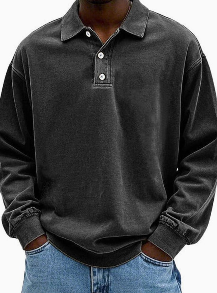 Mervyn | Herenpolosweatshirt met lange mouwen