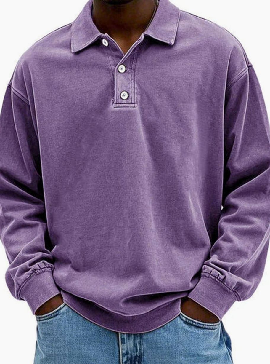 Mervyn | Herenpolosweatshirt met lange mouwen