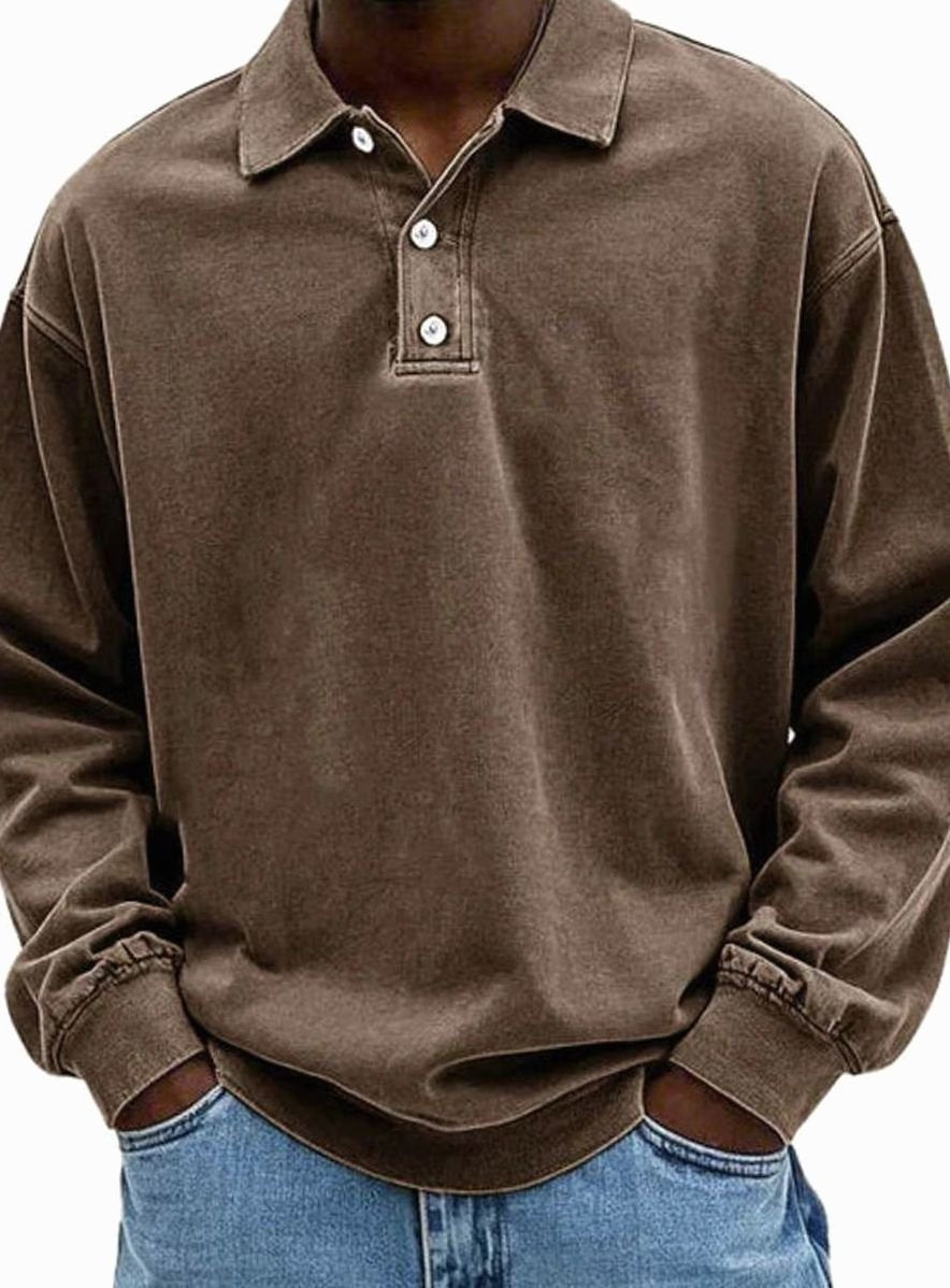 Mervyn | Herenpolosweatshirt met lange mouwen