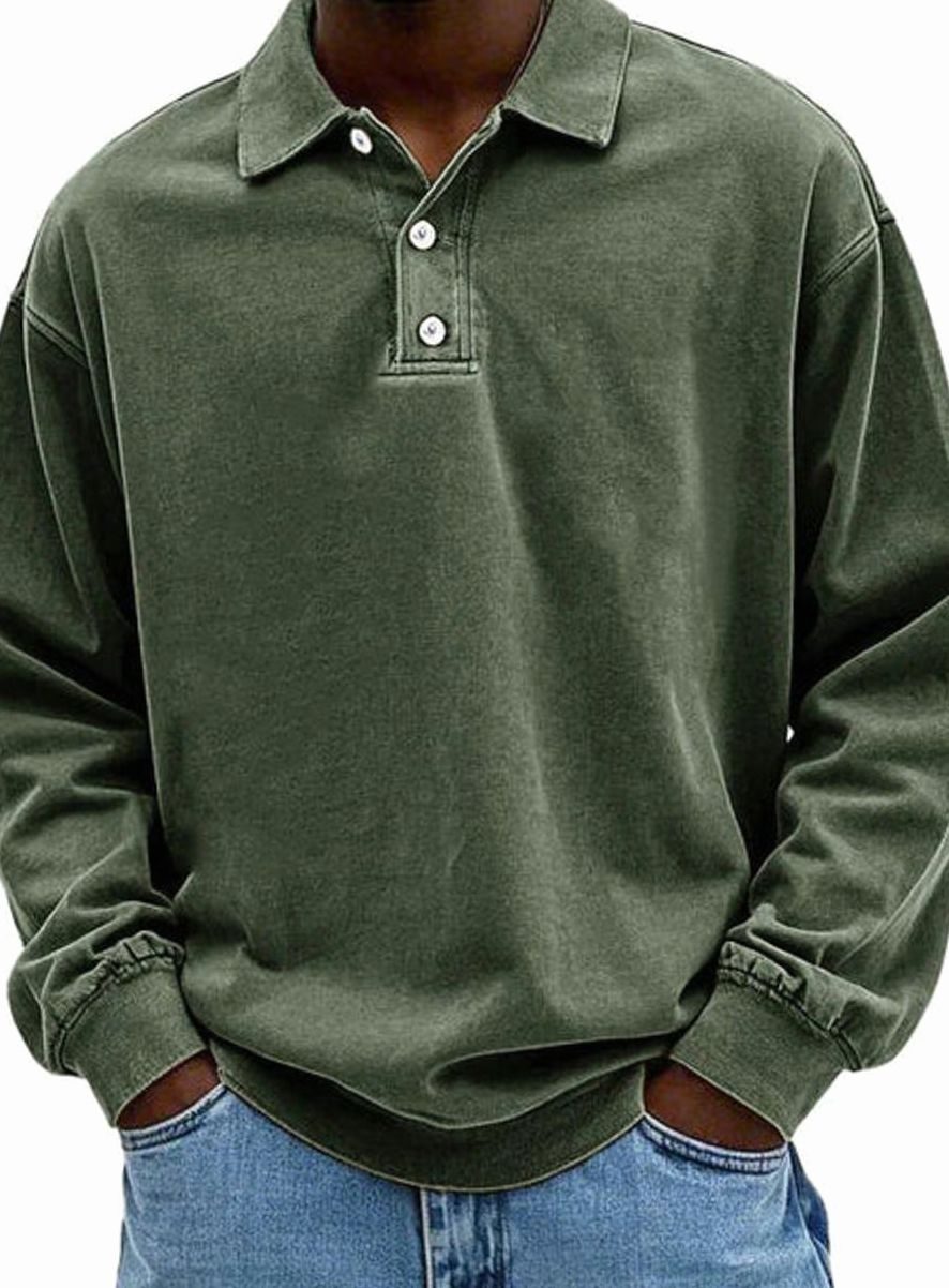 Mervyn | Herenpolosweatshirt met lange mouwen
