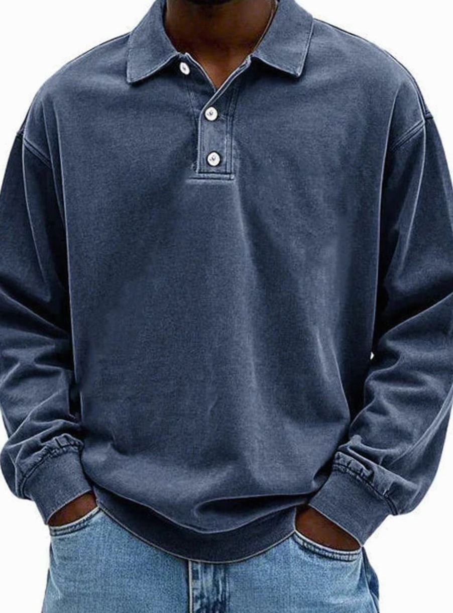 Mervyn | Herenpolosweatshirt met lange mouwen
