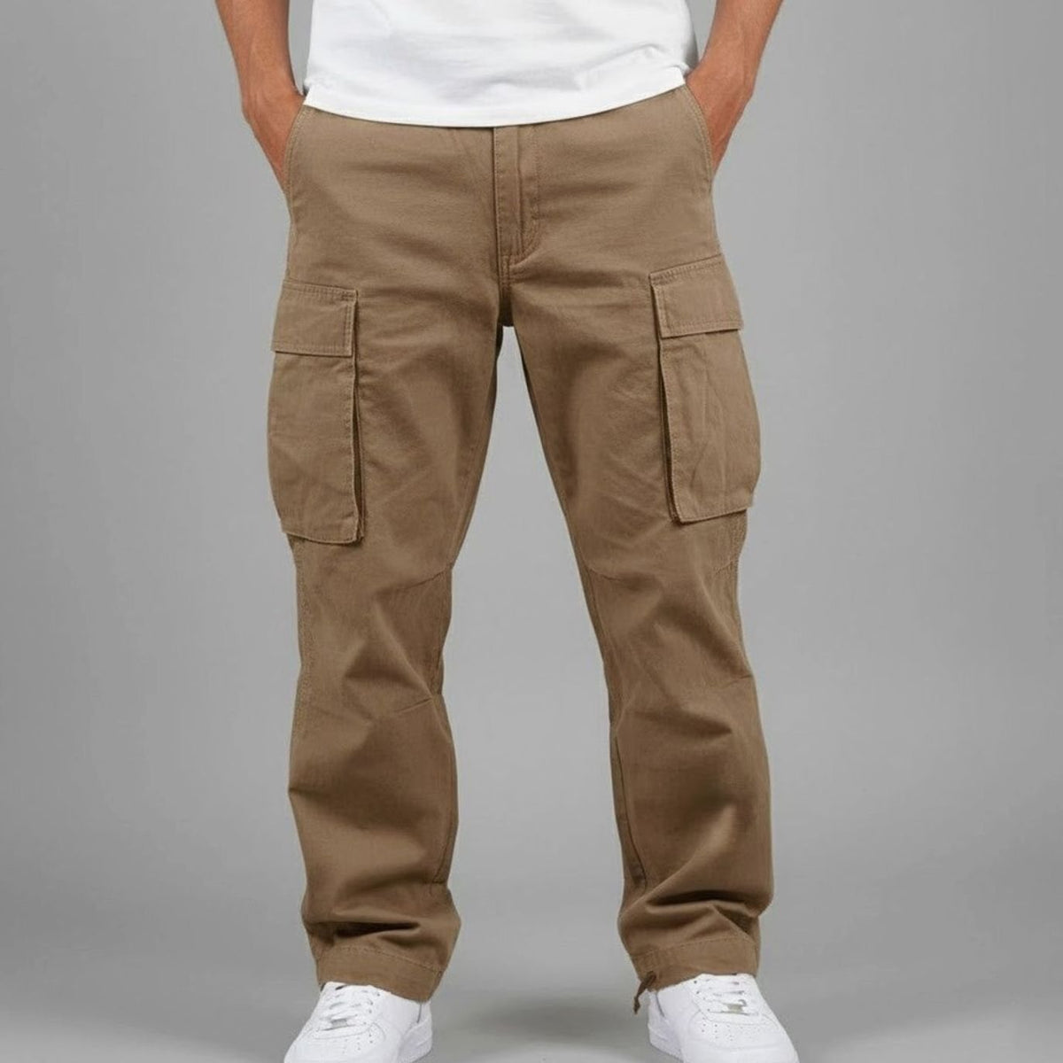 Sem | Streetwear cargobroek met relaxed fit en taps toelopende pijpen