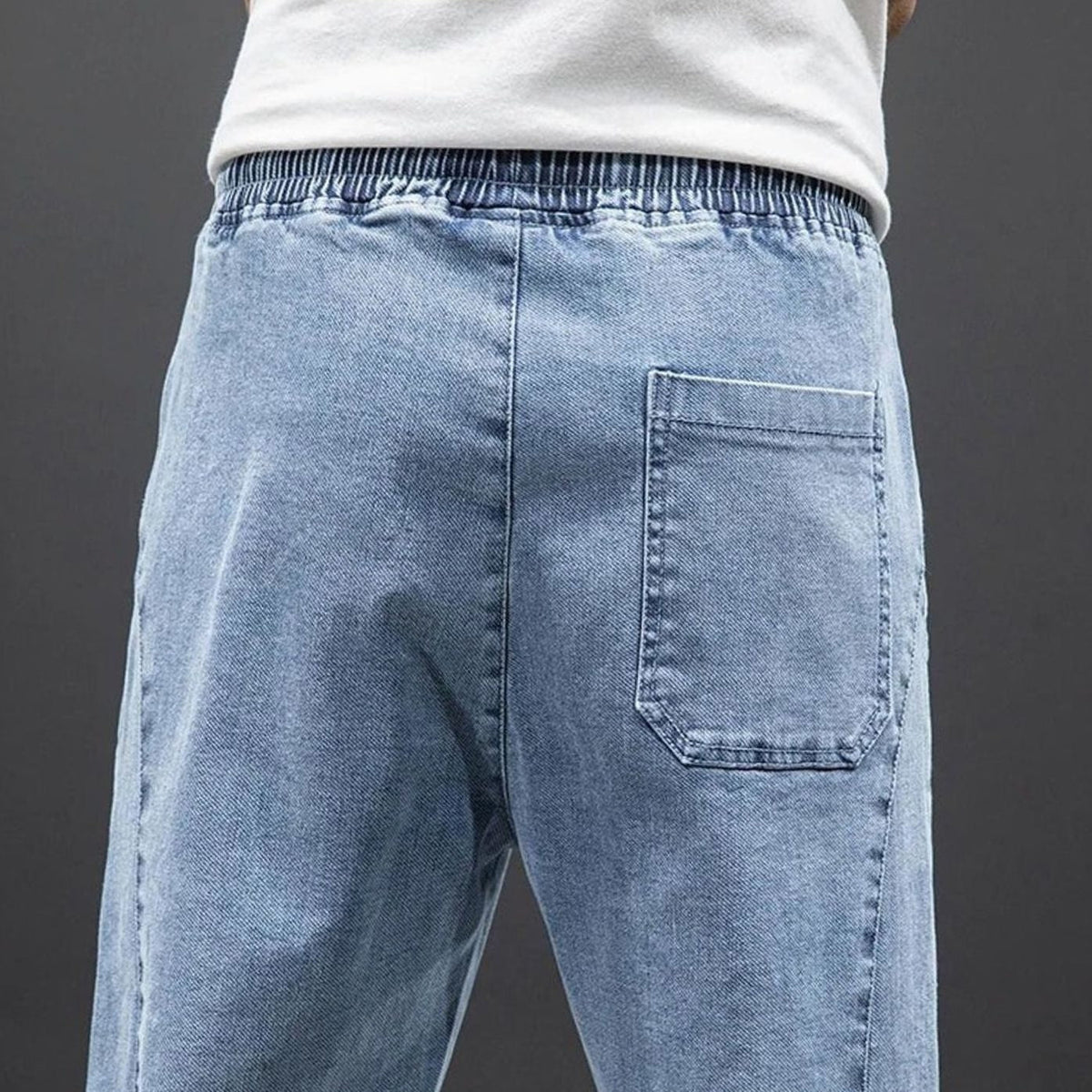 Yannick | Stretch denim herenjoggingbroek met elastische taille