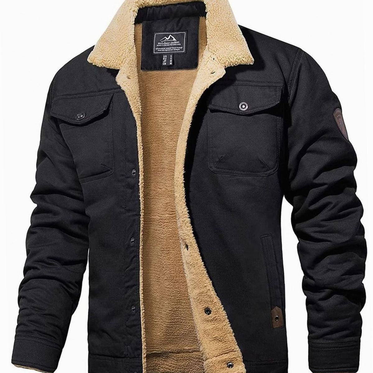 Hugo | Cargo-jack met sherpa voering en knoopsluiting