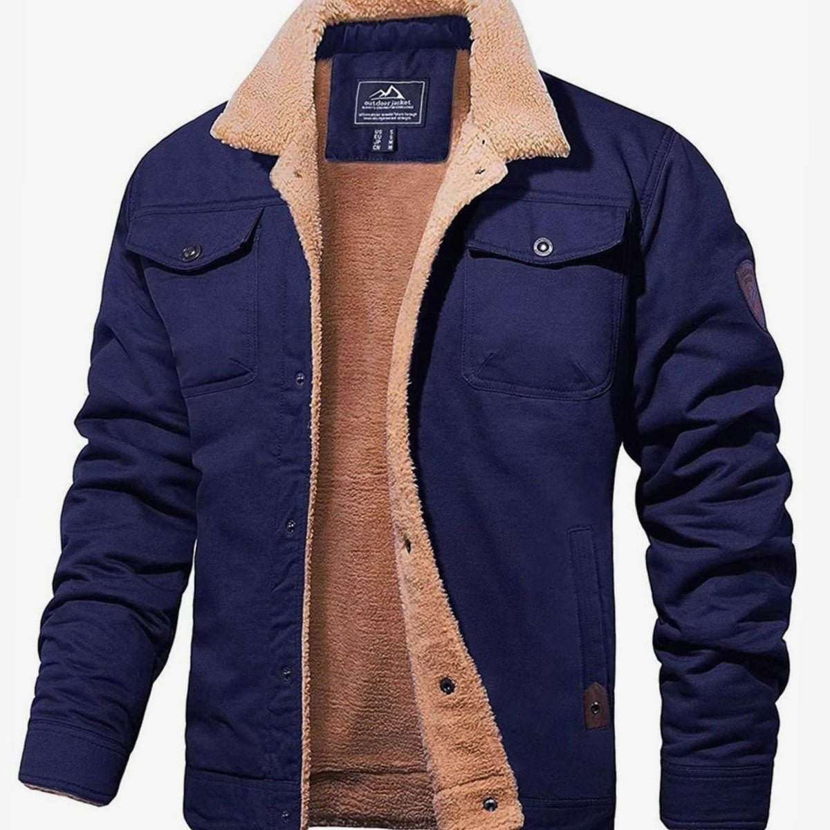 Hugo | Cargo-jack met sherpa voering en knoopsluiting