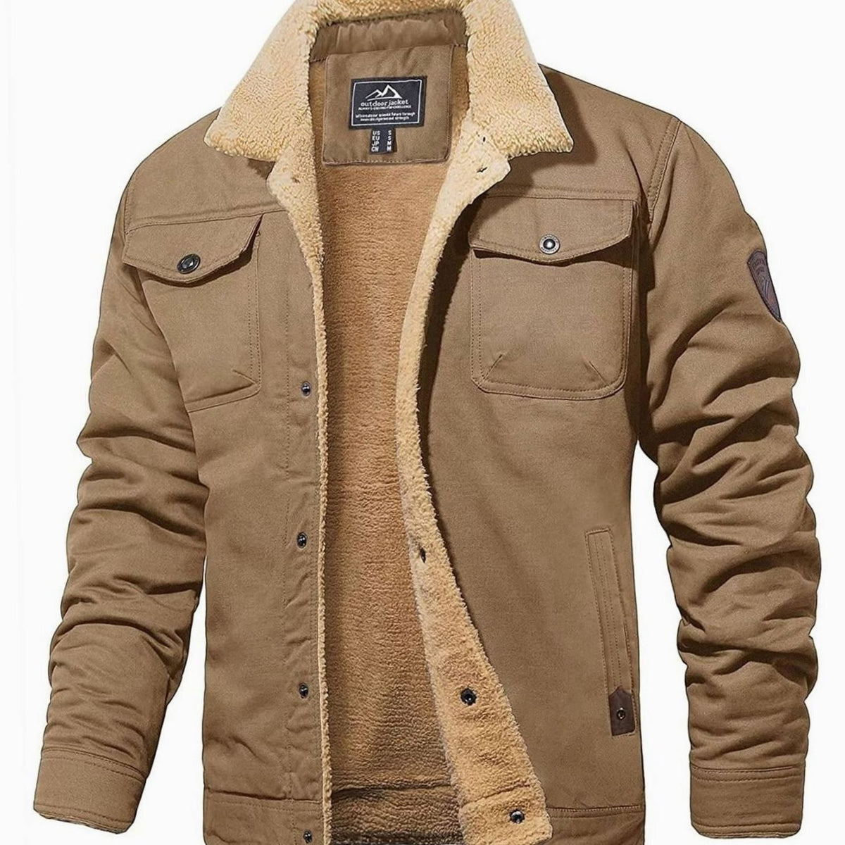 Hugo | Cargo-jack met sherpa voering en knoopsluiting