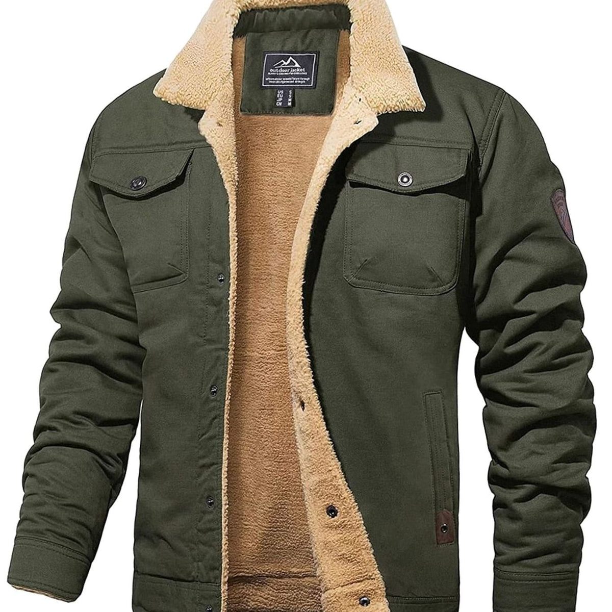 Hugo | Cargo-jack met sherpa voering en knoopsluiting