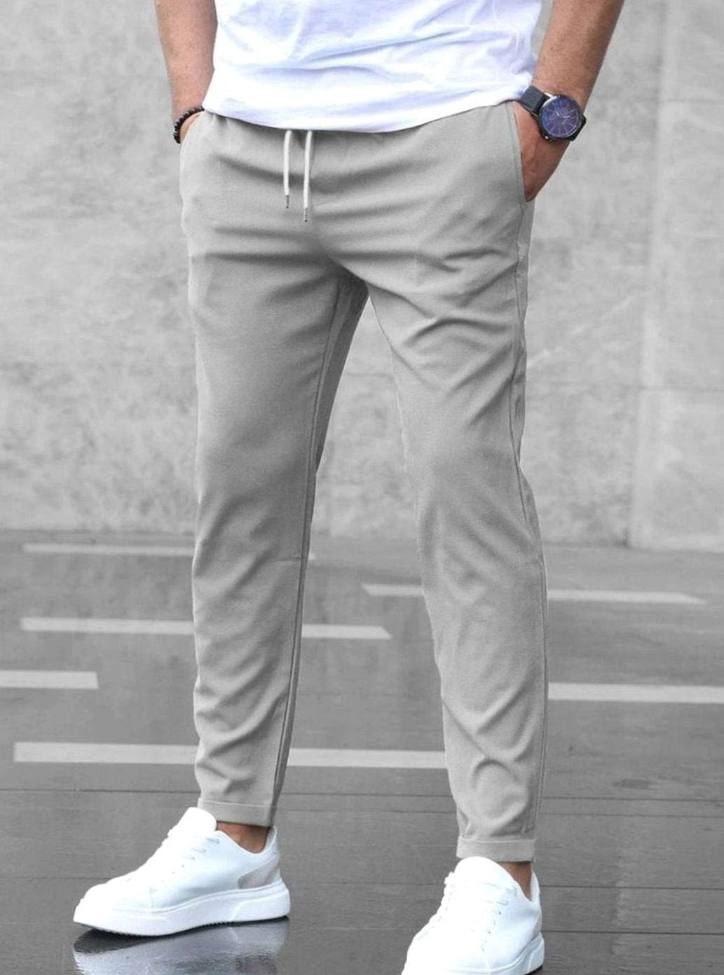 Melle | Slim-fit chino-jogger tot de enkel met trekkoord