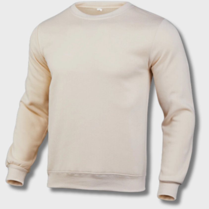 Javier | Slim-fit herensweatshirt van fleece met ronde hals
