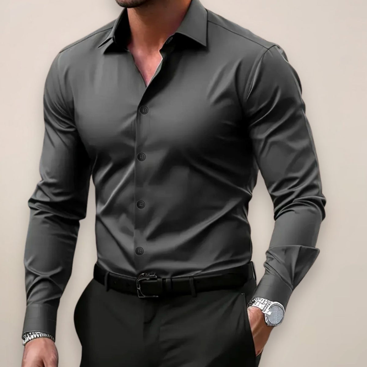 Keith | Slimfit herenoverhemd met lange mouwen
