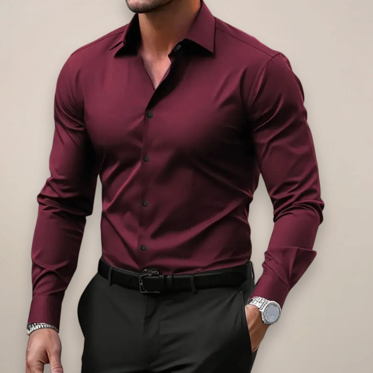 Keith | Slimfit herenoverhemd met lange mouwen