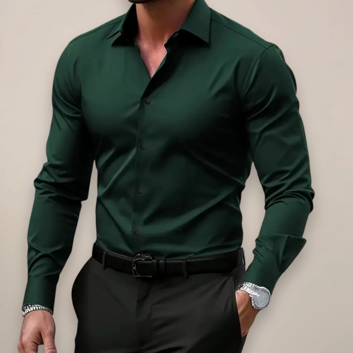 Keith | Slimfit herenoverhemd met lange mouwen