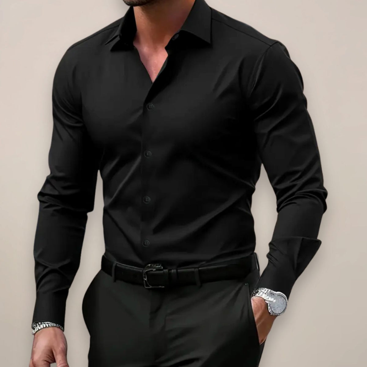 Keith | Slimfit herenoverhemd met lange mouwen