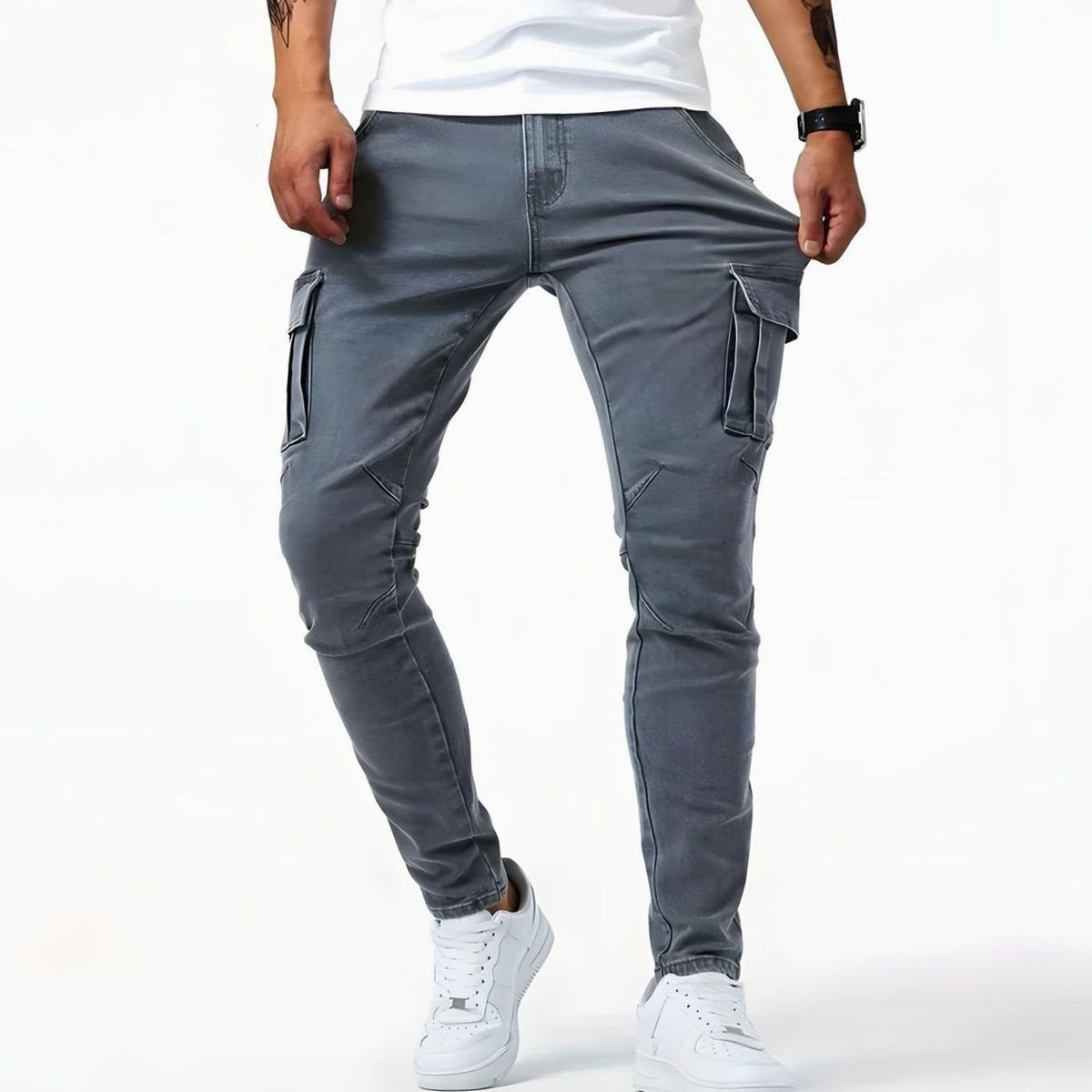 Rik | Slim-fit cargobroek met zes zakken