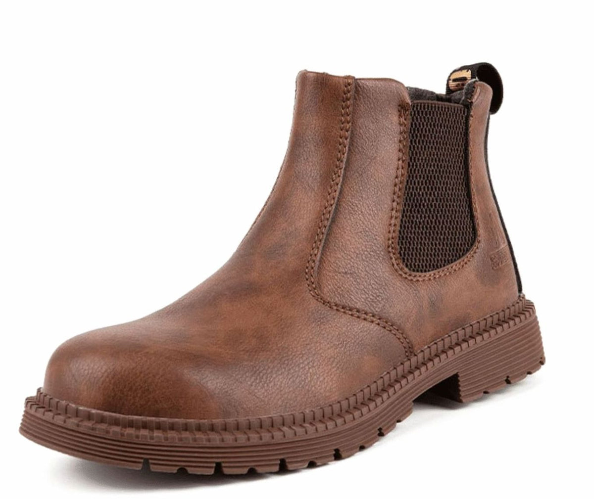 Chelsea herenboots van imitatieleer met profielzool