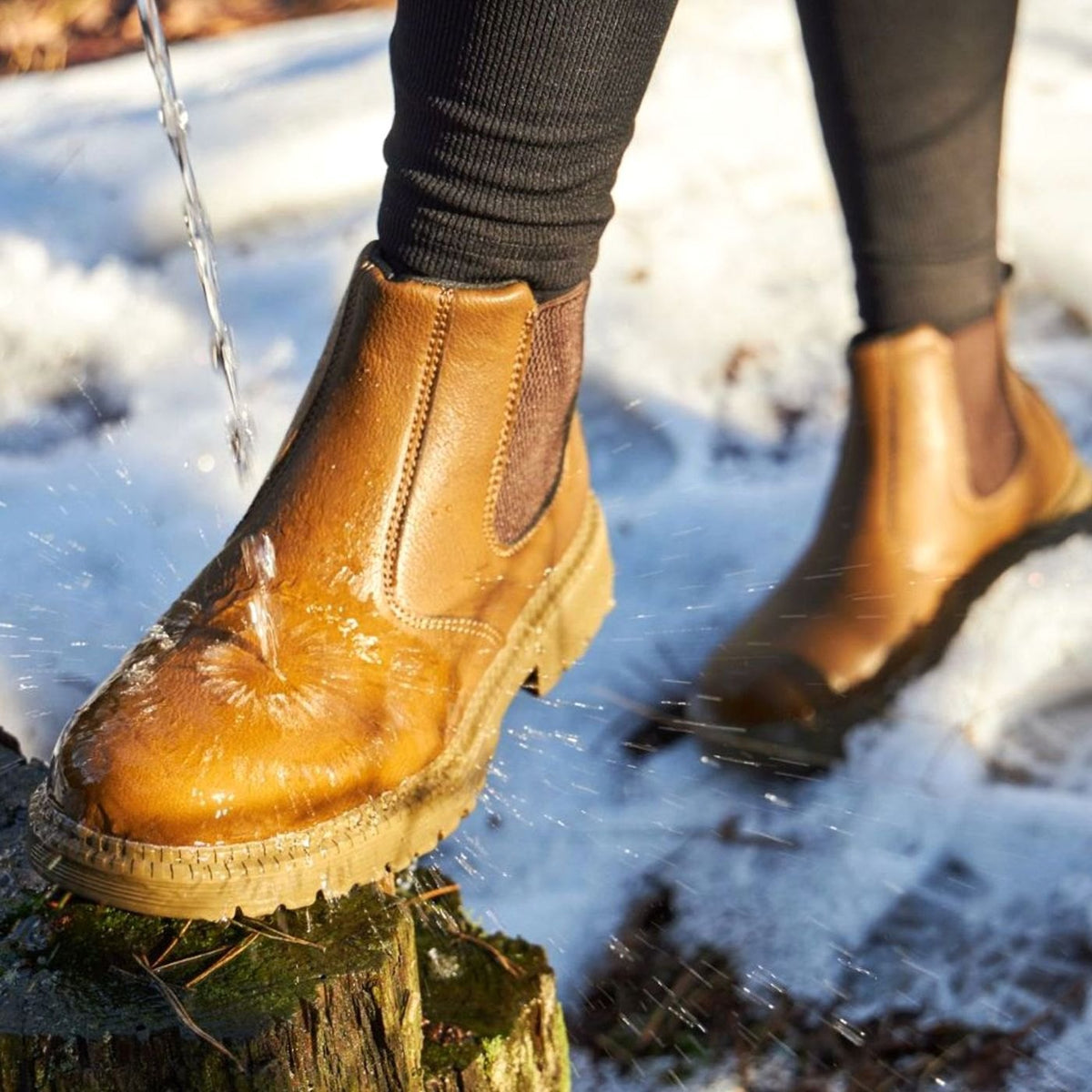 Chelsea herenboots van imitatieleer met profielzool