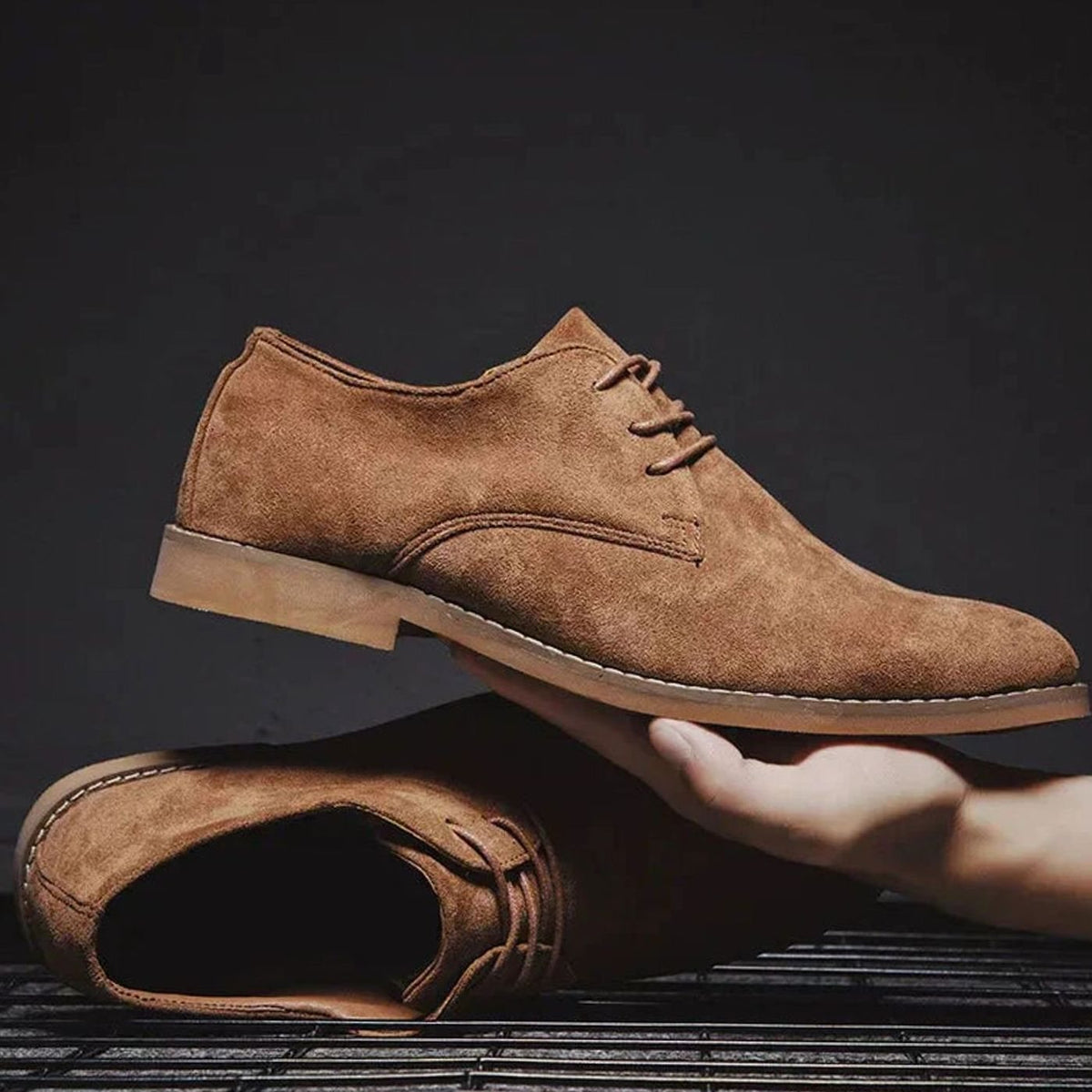 Suède herenderbyschoenen met veters