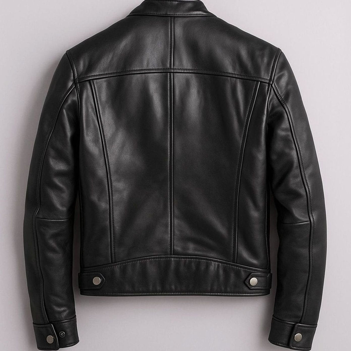 Pieter | Leren herenbikerjack met opstaande kraag