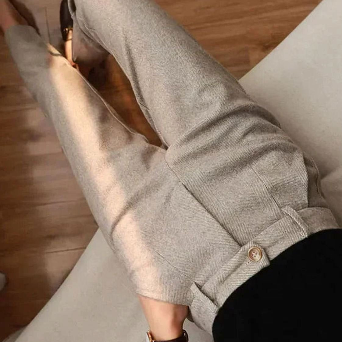 Klaas | Rechte herenpantalon met hoge taille en voorplooien