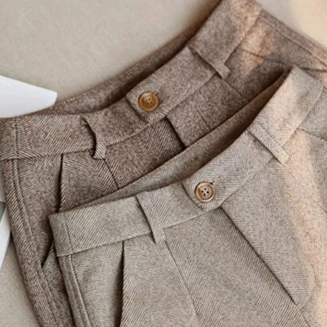 Klaas | Rechte herenpantalon met hoge taille en voorplooien