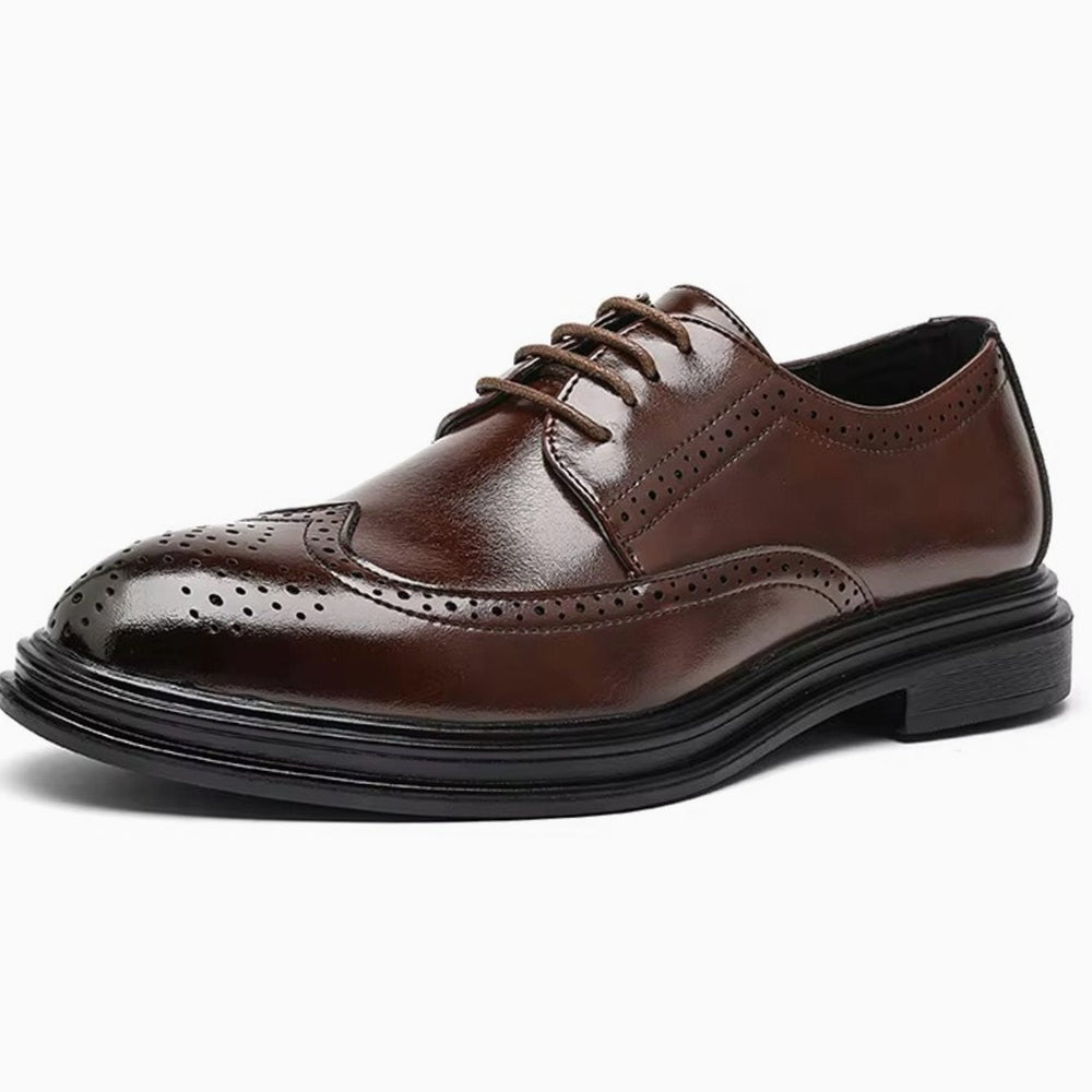 Heren-Derbyschoenen met wingtip-broguepatroon