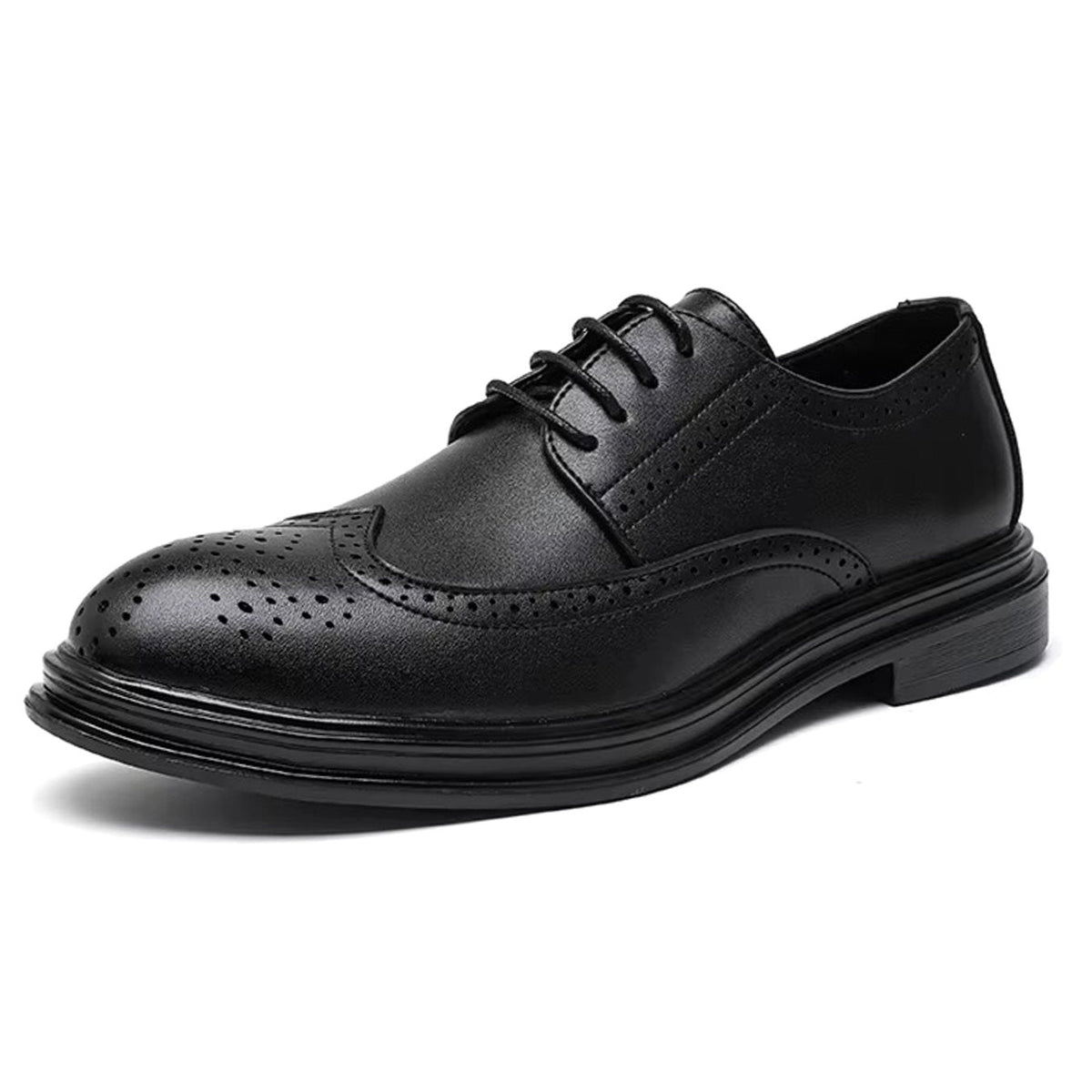 Heren-Derbyschoenen met wingtip-broguepatroon
