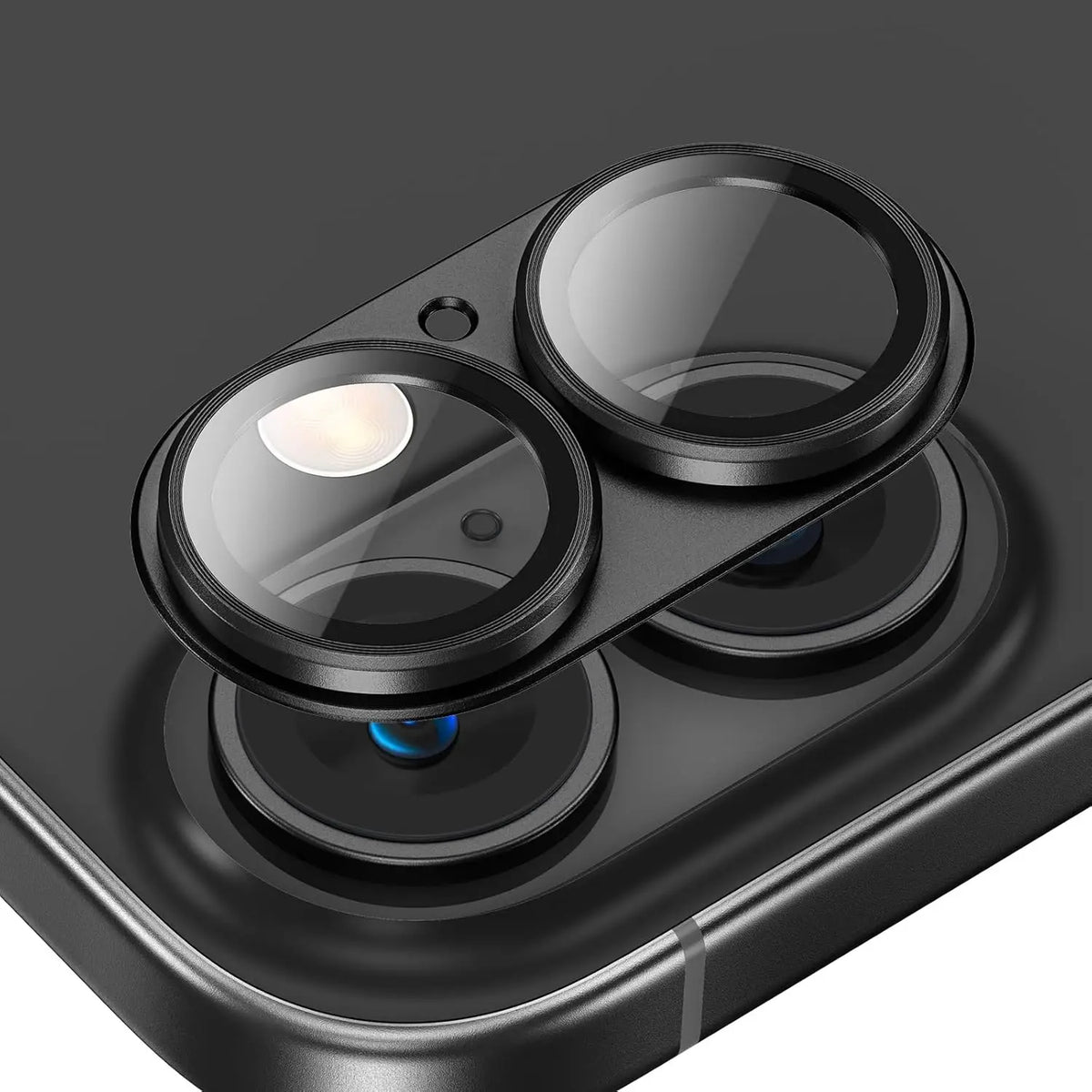 Metalen camera lens beschermhoes met gehard glas voor iphone