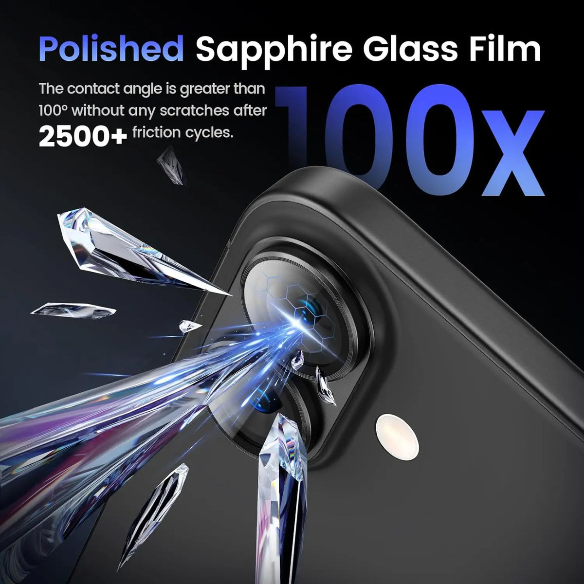 Metalen camera lens beschermhoes met gehard glas voor iphone