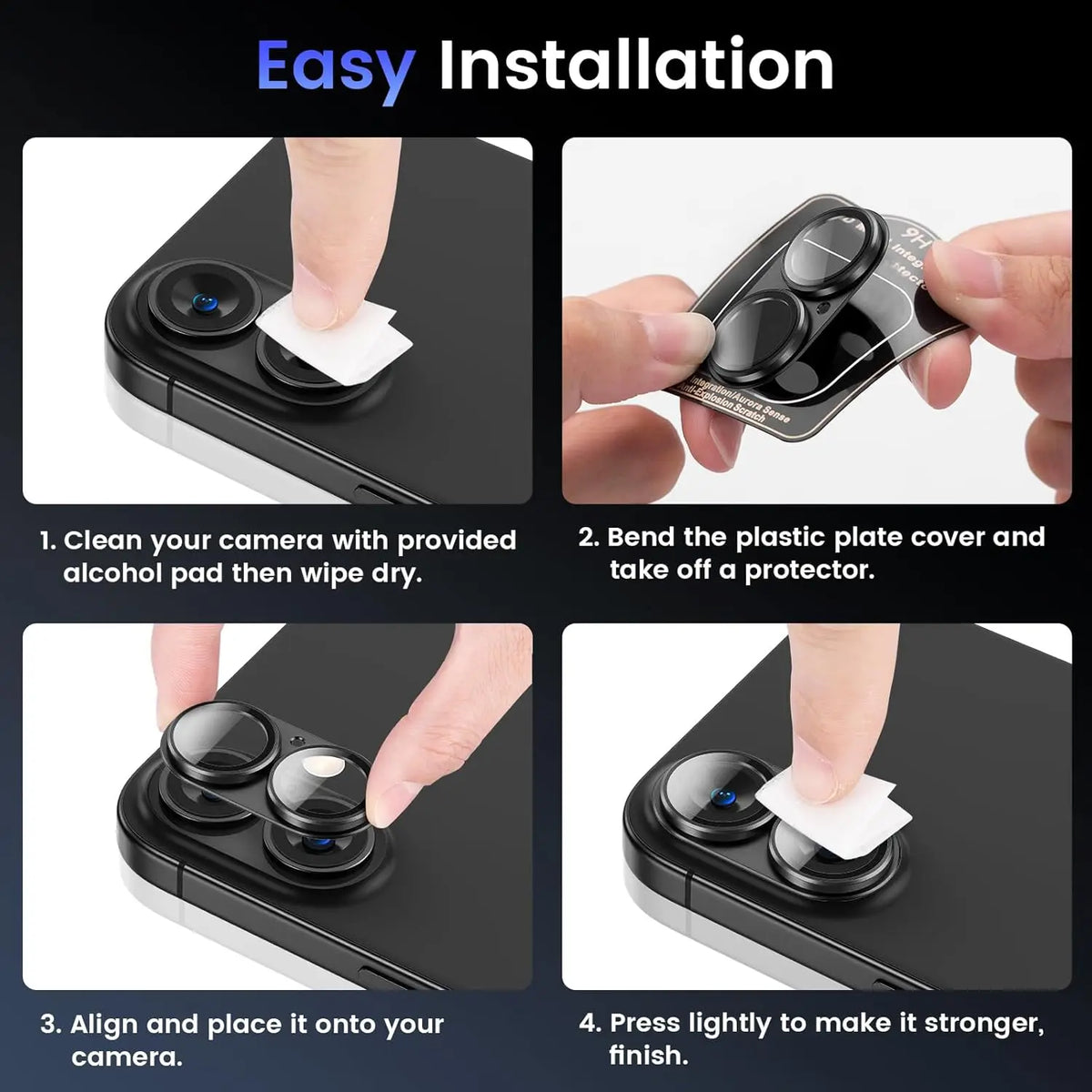 Metalen camera lens beschermhoes met gehard glas voor iphone