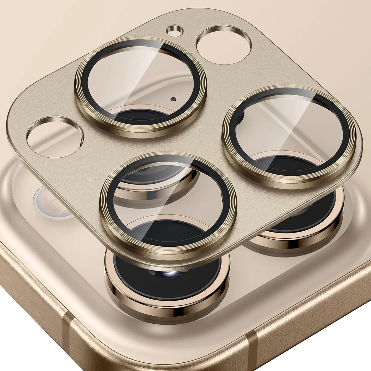 Metalen camera lens beschermhoes met gehard glas voor iphone