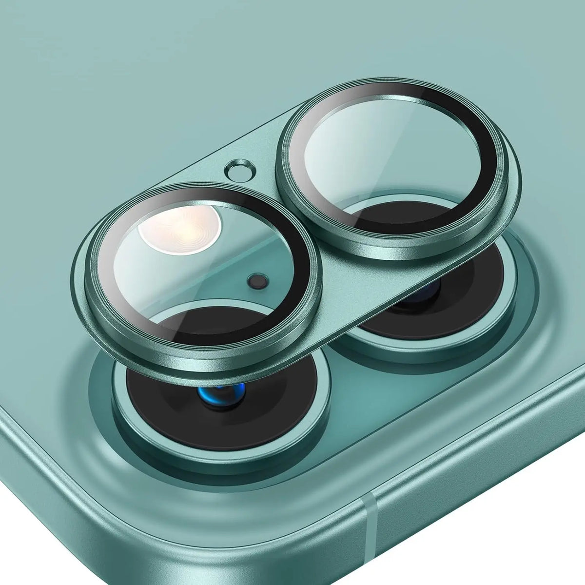 Metalen camera lens beschermhoes met gehard glas voor iphone