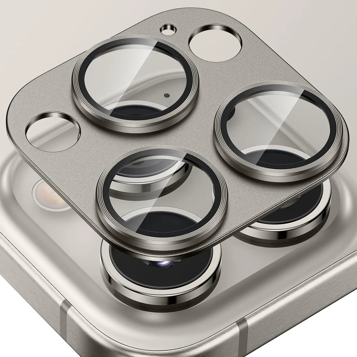 Metalen camera lens beschermhoes met gehard glas voor iphone