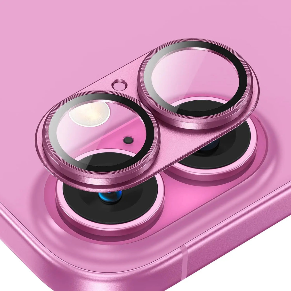 Metalen camera lens beschermhoes met gehard glas voor iphone