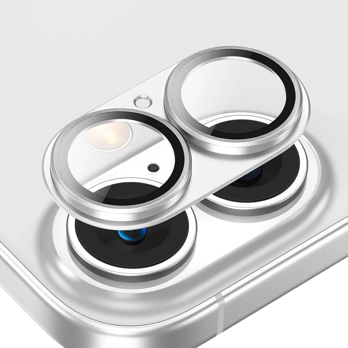 Metalen camera lens beschermhoes met gehard glas voor iphone
