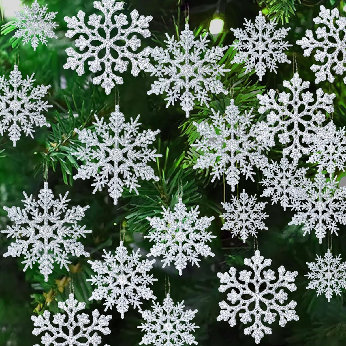 Sneeuwvlok kerstornamenten set